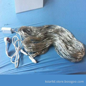 Christmas Light Net with Warm White LED and Transparent Cable for Outdoor and Indoor, Connectable